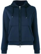 Moncler Mix Media Hoodie, Women's, Size: Large, Blue, Cotton/polyester