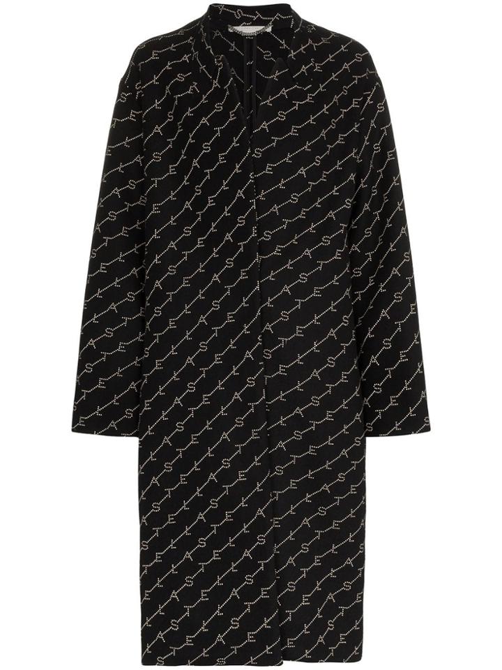 Stella Mccartney Logo Print Oversized Coat - Black