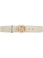 Gucci Gucci Signature Leather Belt - White
