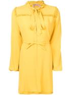 No21 Long-sleeve Flared Shirt Dress - Yellow
