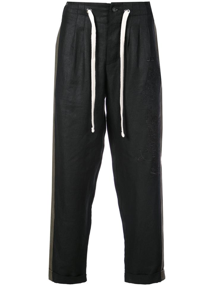 Herman Contrasting Side Panel Trousers - Black