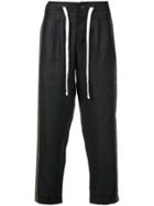 Herman Contrasting Side Panel Trousers - Black
