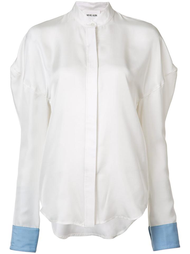 Michel Klein Baseball Blouse, Women's, Size: 36, White, Cotton