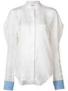 Michel Klein Baseball Blouse, Women's, Size: 36, White, Cotton