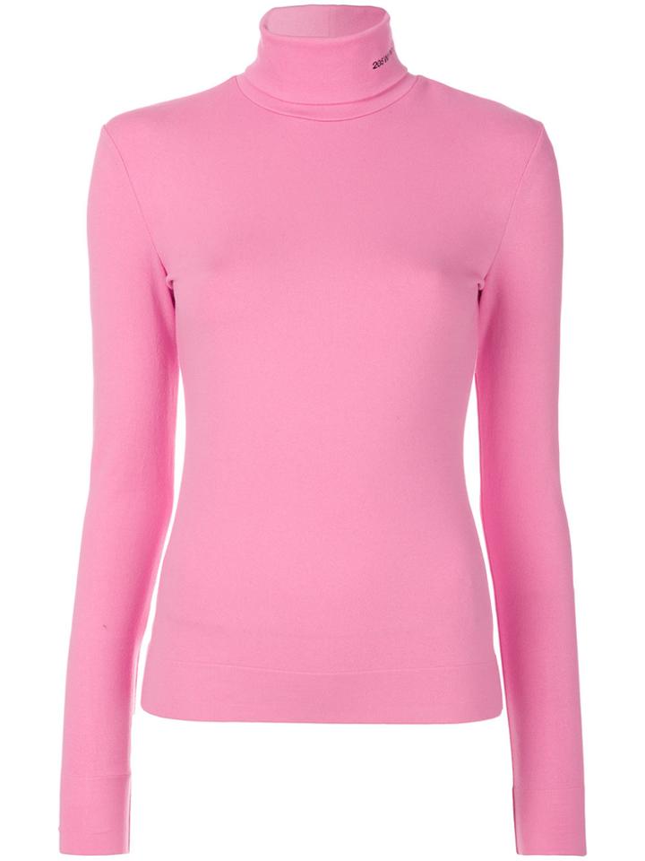 Calvin Klein 205w39nyc Logo Polo Neck - Pink & Purple