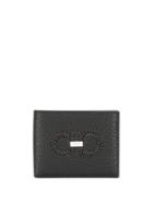 Salvatore Ferragamo Pebbled Bi-fold Wallet - Black