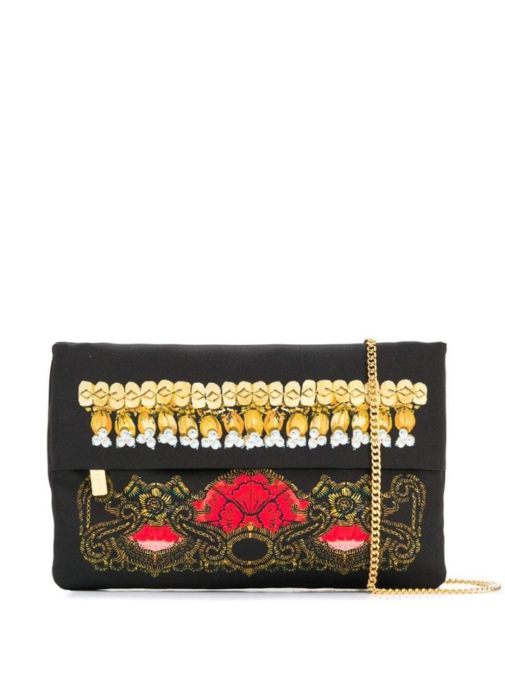 Etro Printed Foldover Bag - Black