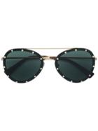 Valentino Eyewear Embellished Aviator Sunglasses - Metallic