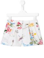 Monnalisa - Floral Print Shorts - Kids - Cotton/polyester - 7 Yrs, Red