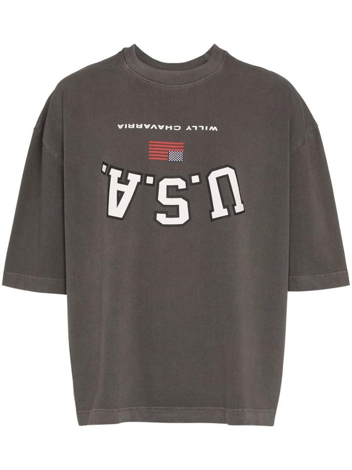 Willy Chavarria Willy Canal Street Ss Tee Char - Grey