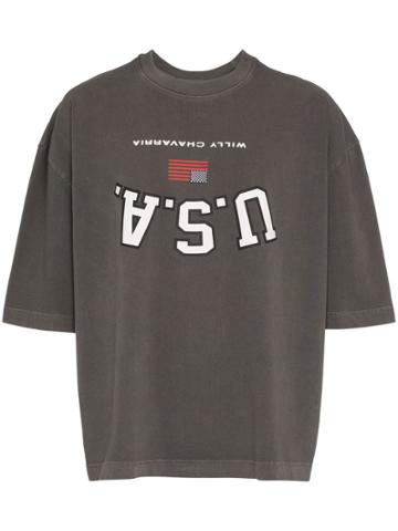 Willy Chavarria Willy Canal Street Ss Tee Char - Grey