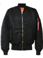 Alpha Industries 'ma-1 Blood Chit' Bomber Jacket, Adult Unisex, Size: Medium, Black, Nylon/polyester