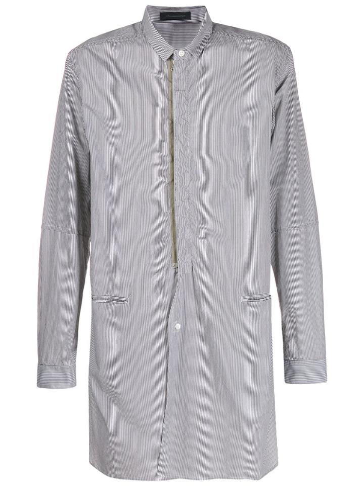 Johnundercover Striped Extra Long Shirt - White