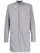Johnundercover Striped Extra Long Shirt - White