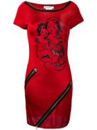 Christian Dior Vintage Sequin Embellished Short Dress - Red