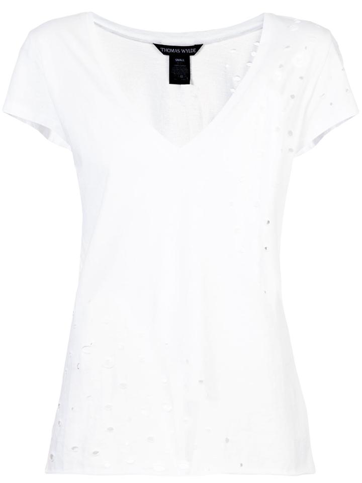 Thomas Wylde Cut-out Detailed T-shirt - White