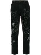 Hilfiger Collection Punk Ripped Denim Jeans - Black