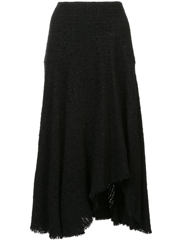 Alexander Mcqueen Asymmetric Hem Knitted Skirt - Black