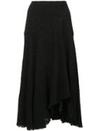 Alexander Mcqueen Asymmetric Hem Knitted Skirt - Black