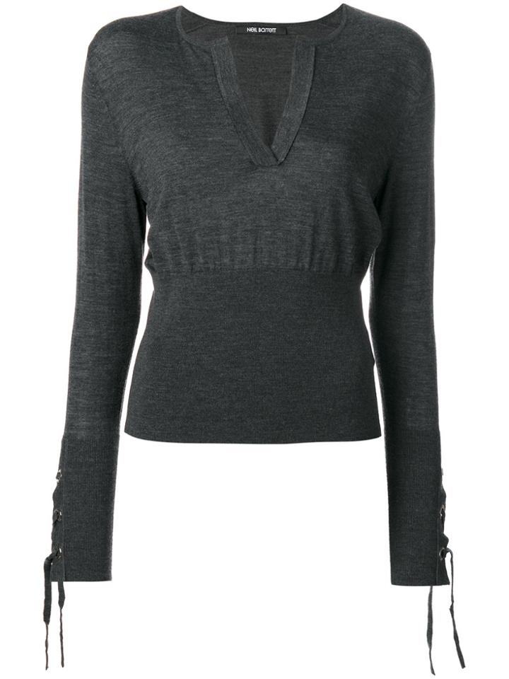 Neil Barrett Laced Detail Knitted Top - Grey