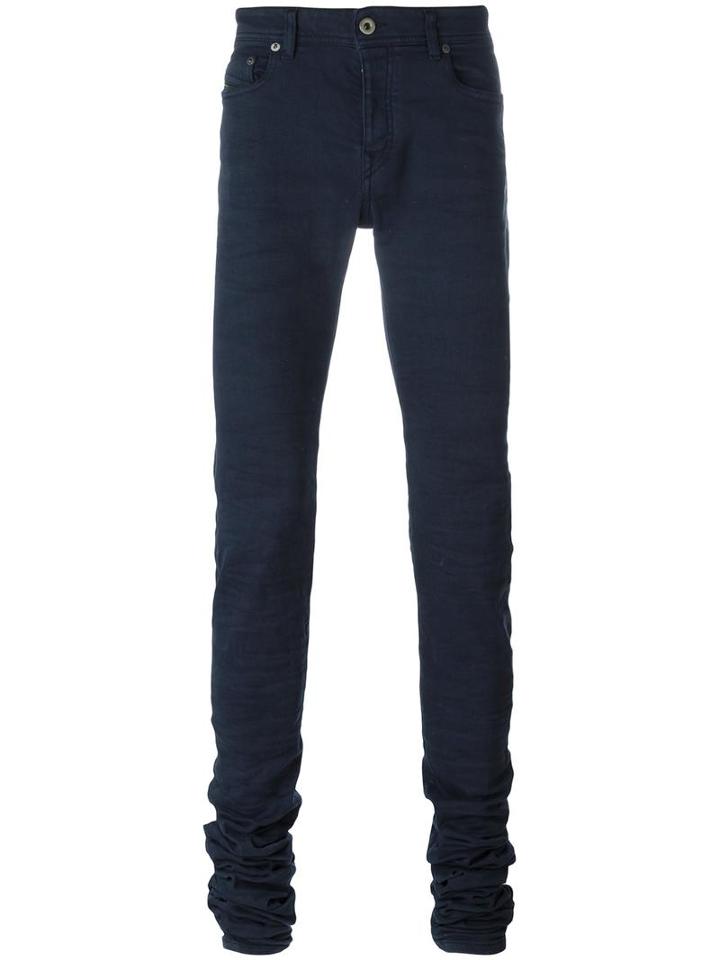 Diesel Black Gold Extended Leg Skinny Trousers, Men's, Size: 32, Blue, Cotton/polyester/spandex/elastane