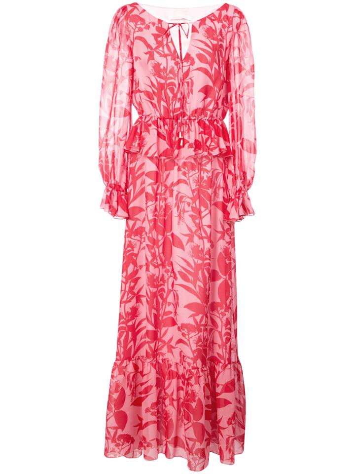 Borgo De Nor Floral Print Asymmetric Dress - Pink & Purple