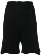 Circus Hotel Ribbed Shorts - Black
