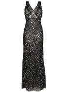 Attico Star And Sparkle Embellished Maxi Dress - Black