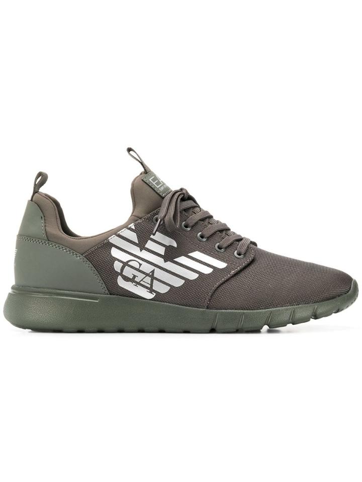 Ea7 Emporio Armani Logo Print Sneakers - Grey