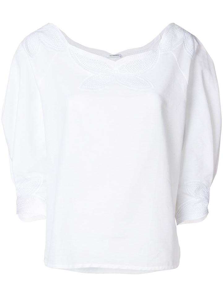 Vilshenko Embroidered Butterfly Blouse - White