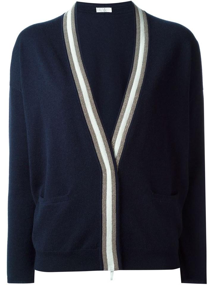 Brunello Cucinelli Contrast Trim Cardigan