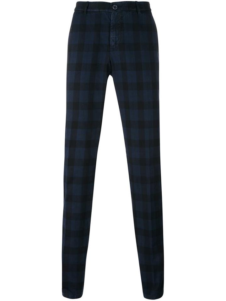 Etro Checked Chinos, Men's, Size: 46, Blue, Cotton