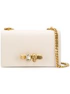Alexander Mcqueen Jewelled Skull Satchel - White