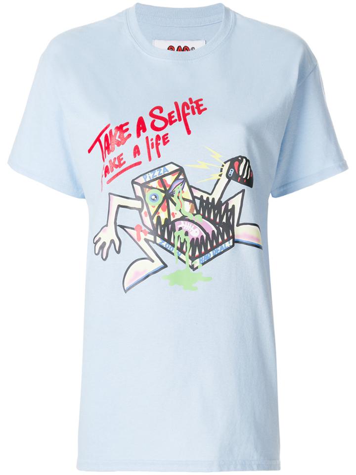 Bad Deal Pizza Printed T-shirt - Blue