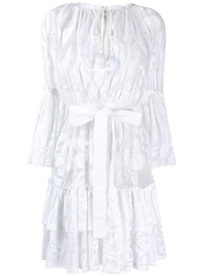 Emilio Pucci Floral Mesh Short Dress - White