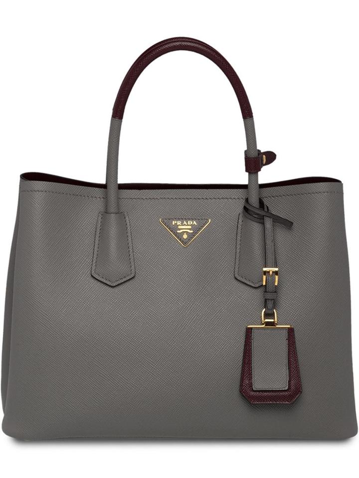 Prada Double Tote Bag - Grey