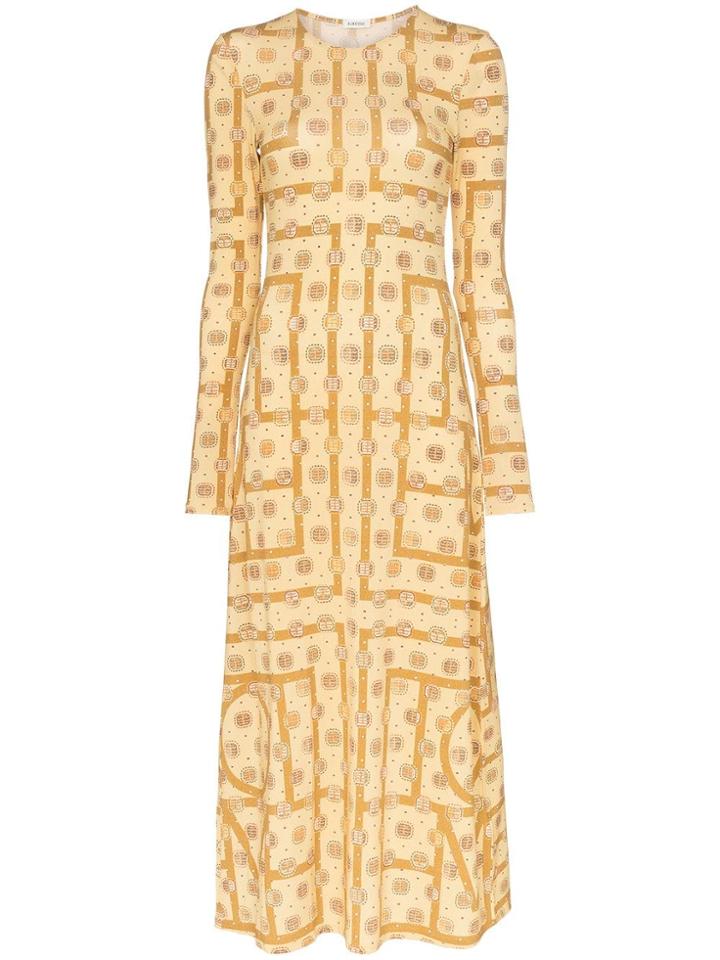 Toteme Salou Monogram Print Dress - Yellow