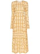 Toteme Salou Monogram Print Dress - Yellow