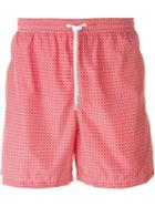 Kiton Circle Print Swim Shorts, Men's, Size: 48, Red, Polyester