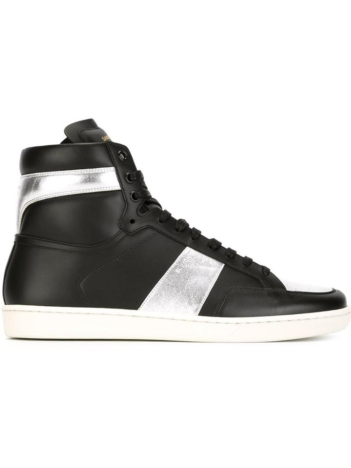 Saint Laurent Court Classic Sneakers, Men's, Size: 40.5, Black, Leather/rubber