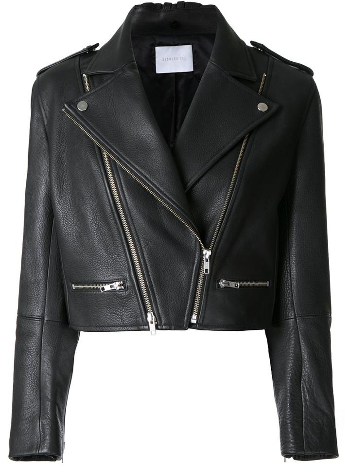 Dion Lee - Leather Biker Jacket - Women - Calf Leather - 14, Black, Calf Leather