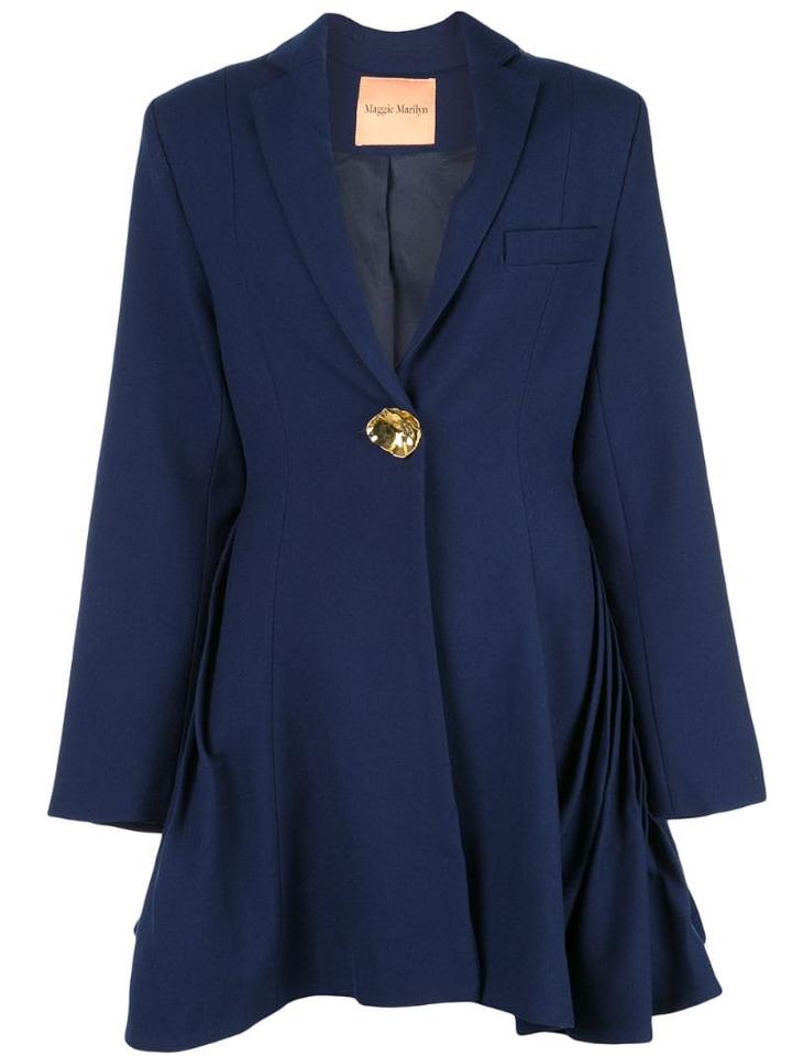 Maggie Marilyn Fluted Oversized Blazer - Blue