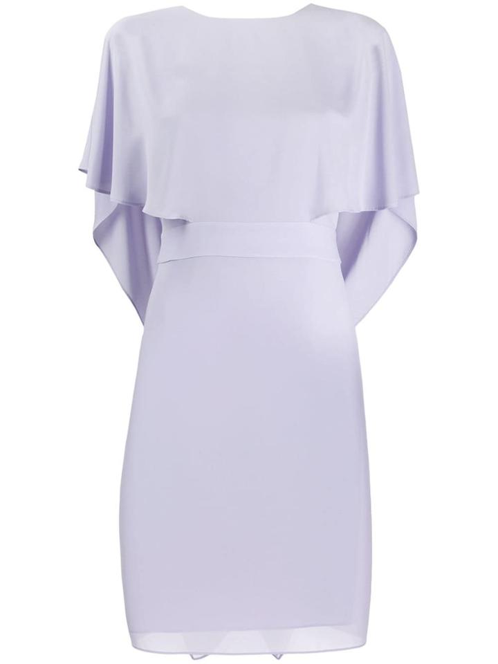 Halston Heritage Ruffle Overlay Shift Dress - Purple