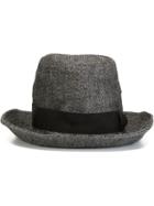 Attachment Trilby Hat, Men's, Grey, Linen/flax/cotton