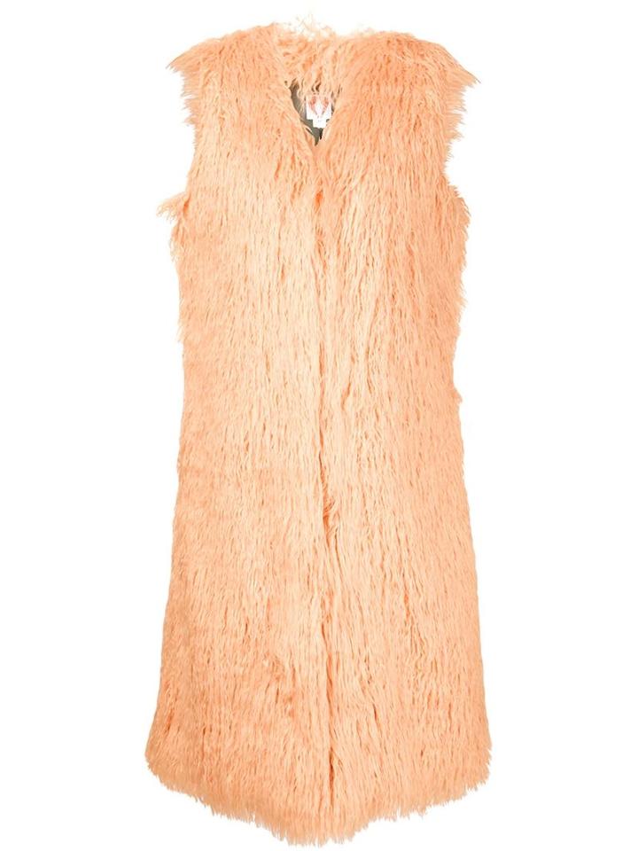 Shrimps Long Sleeveless Jacket, Women's, Size: Xs, Yellow/orange, Modacrylic/acrylic