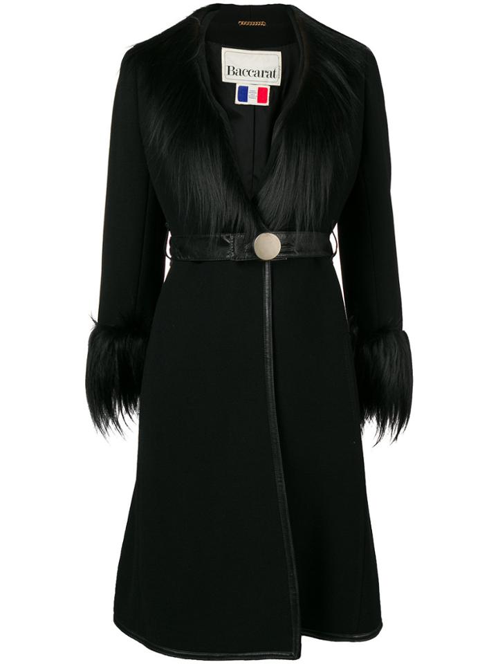 William Vintage Belted Fitted Midi Coat - Black