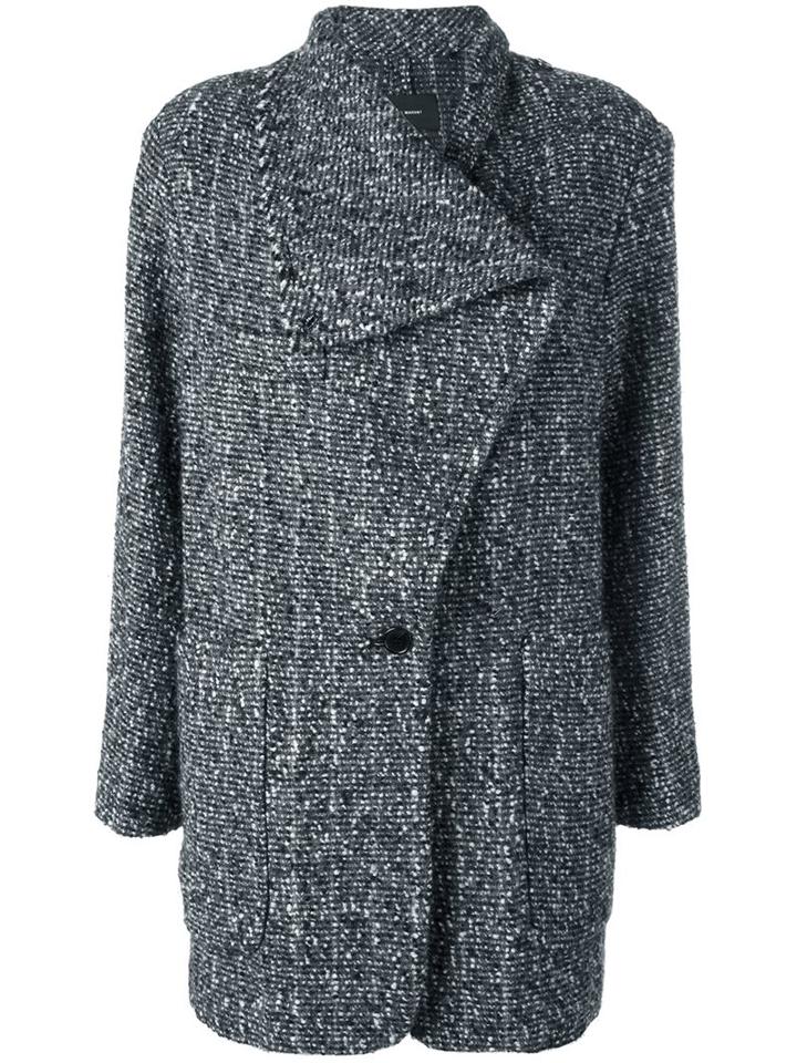 Isabel Marant 'hondo' Roll Collar Coat, Women's, Size: 38, Grey, Alpaca/cotton/polyester/viscose
