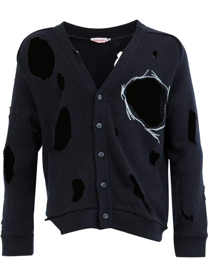 Charles Jeffrey Loverboy Distressed Buttoned Cardigan - Blue