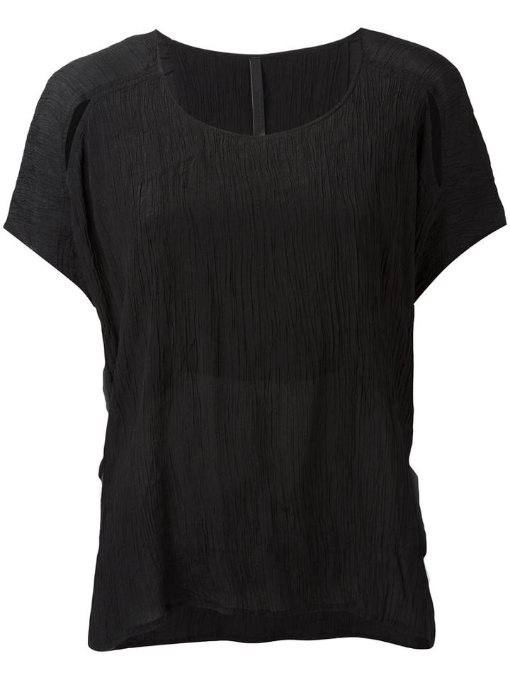 Barbara I Gongini Crumpled Effect T-shirt, Women's, Size: Medium, Black, Modal