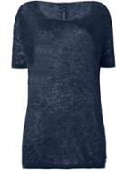 Woolrich Knitted T-shirt, Women's, Size: M, Blue, Linen/flax